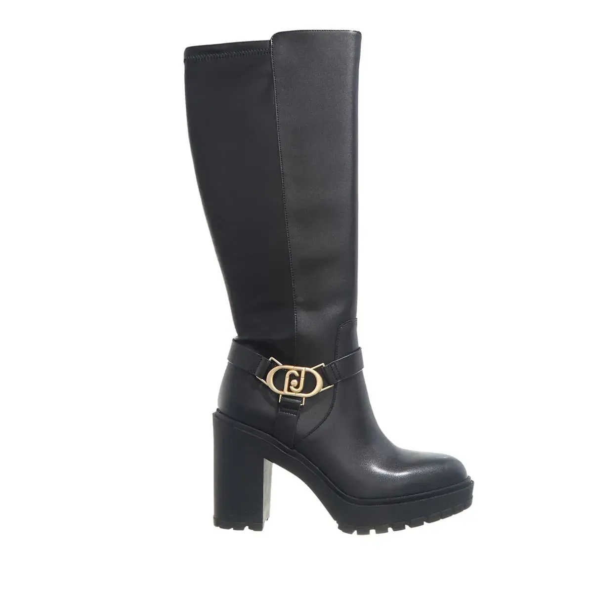 Kniehohe Stiefel mit Blockabsatz