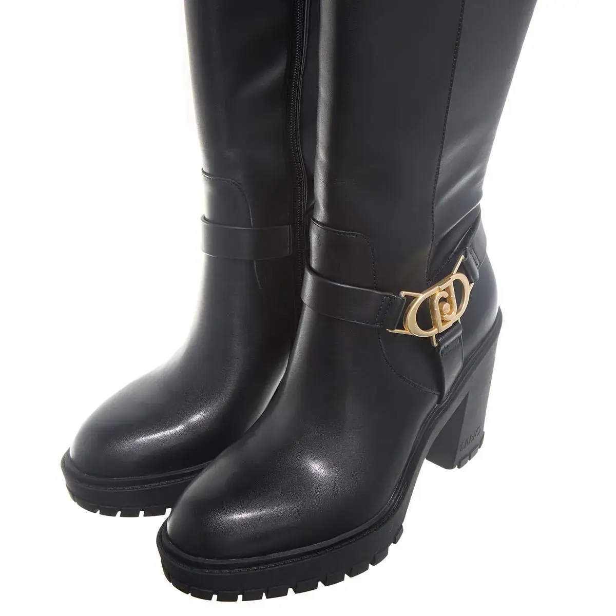 Kniehohe Stiefel mit Blockabsatz