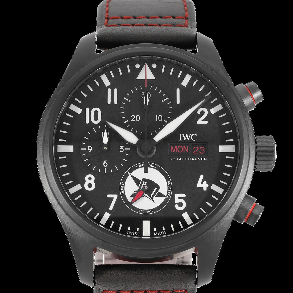 Schwarze Pilot Chronograph Uhr