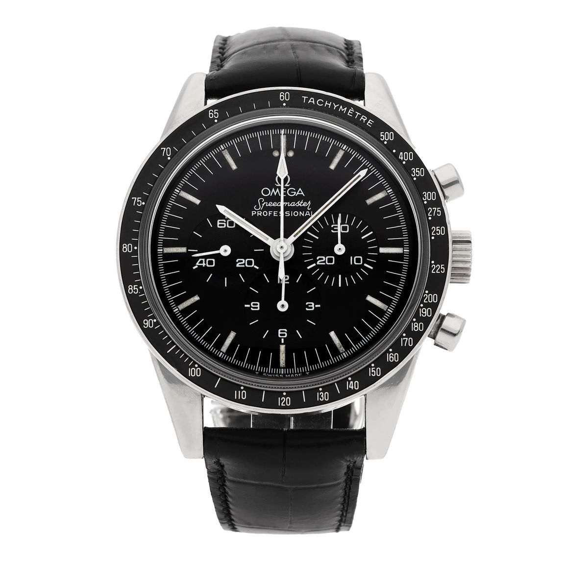 Chronograph Uhr mit schwarzem Zifferblatt