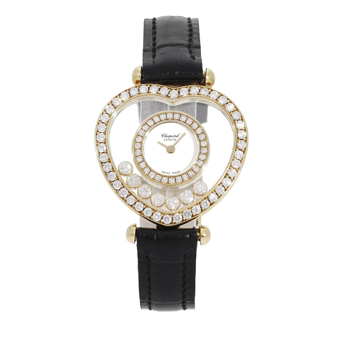 Elegante goldene Herz-Diamant-Uhr