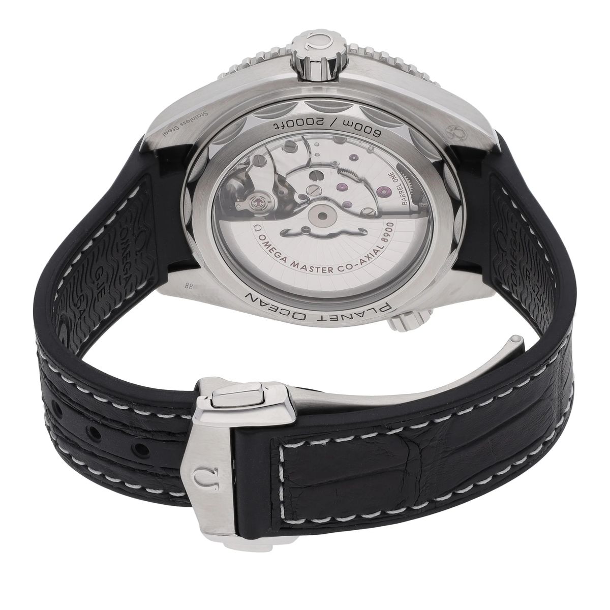 Seamaster Planet Ocean Uhr mit schwarzem Zifferblatt