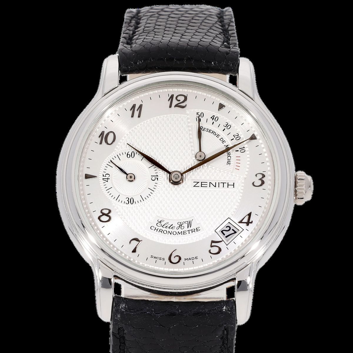 Handaufzug Armbanduhr mit silbernem Zifferblatt