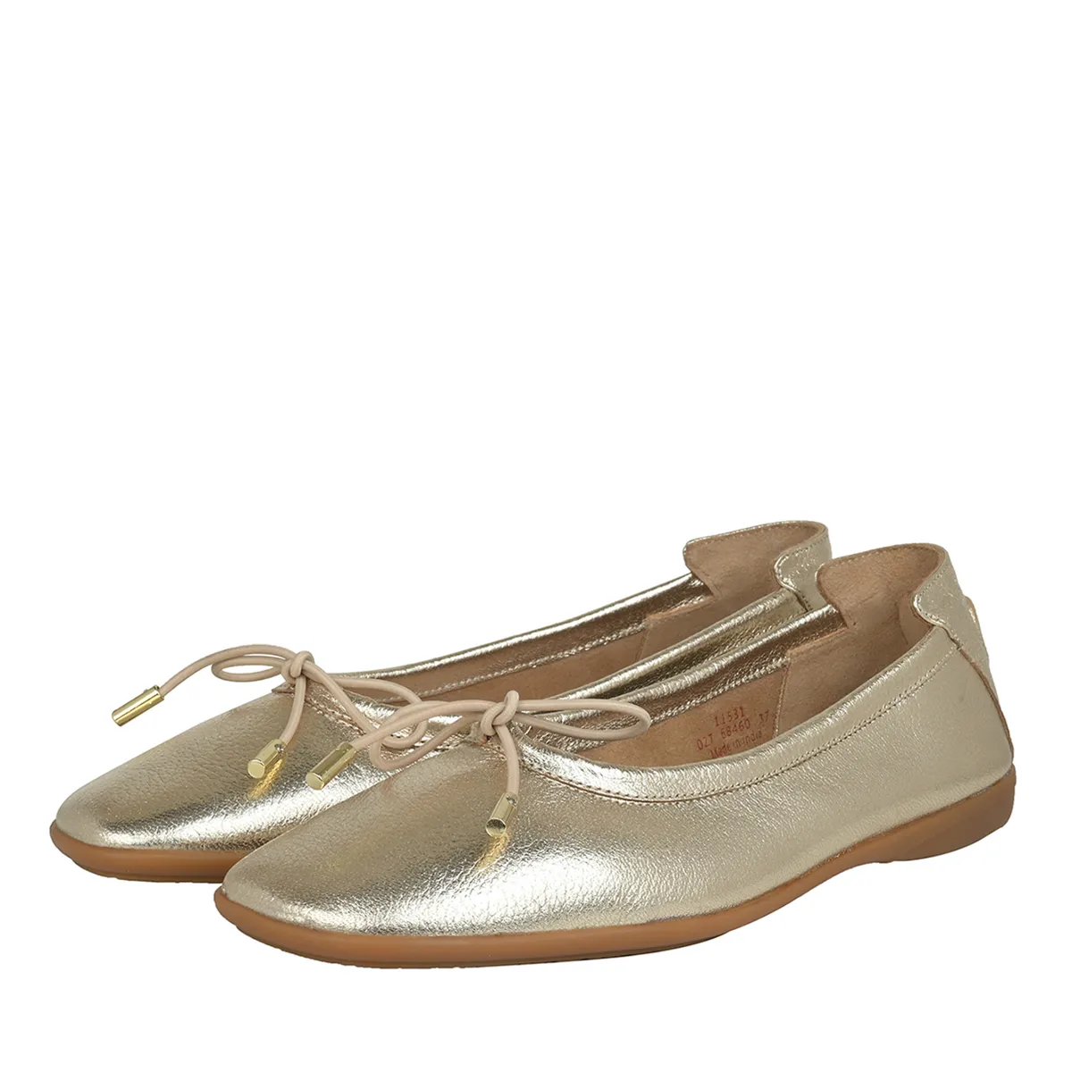 Metallic-goldene Ballerina aus Leder