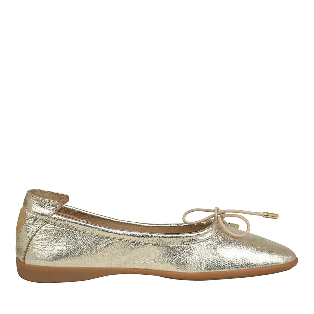 Metallic-goldene Ballerina aus Leder