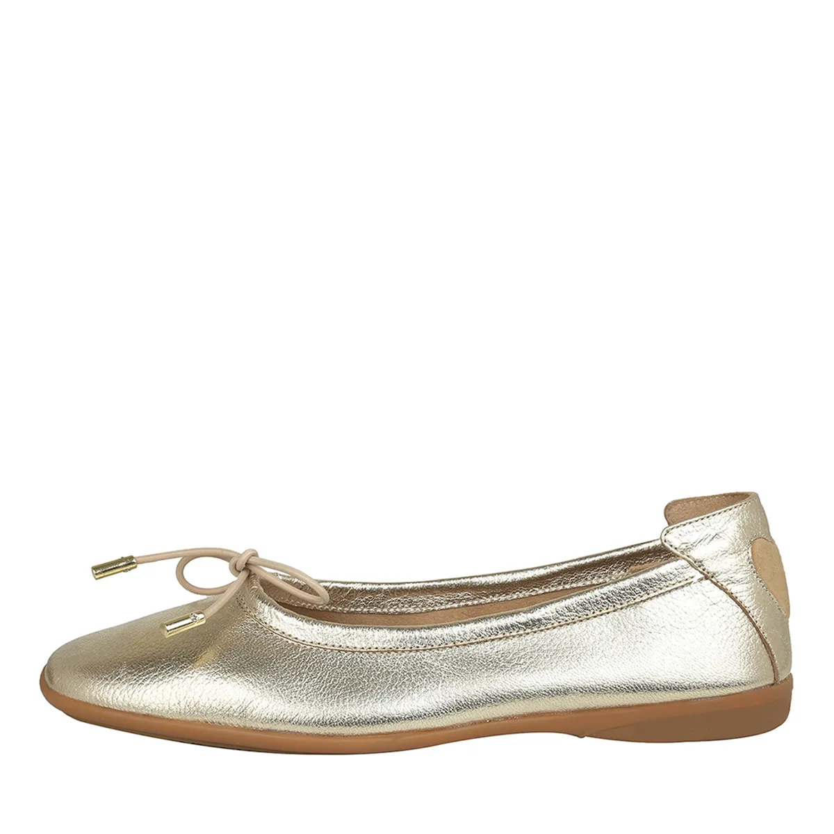 Metallic-goldene Ballerina aus Leder