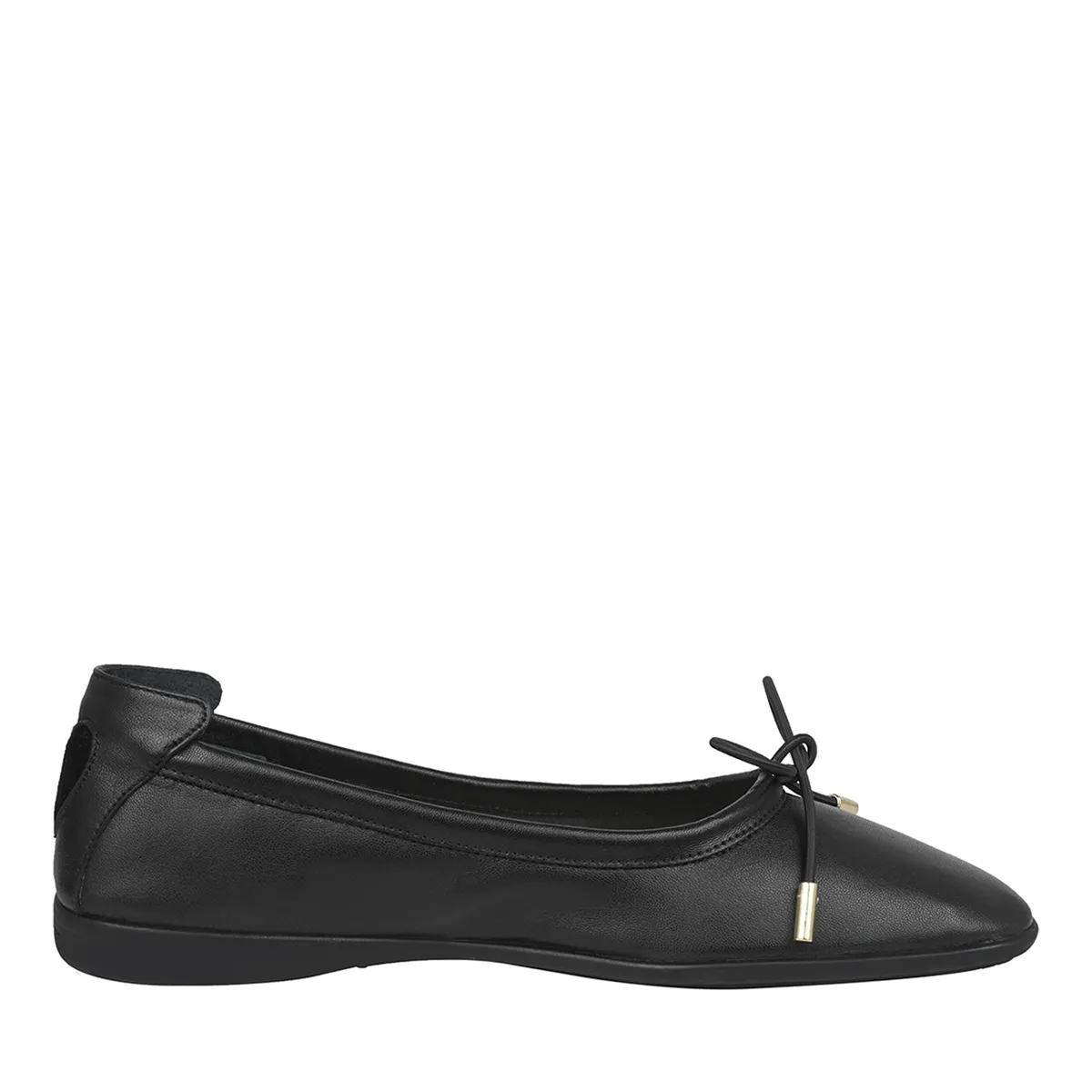 Klassische Ballerinas aus Leder mit Schleife