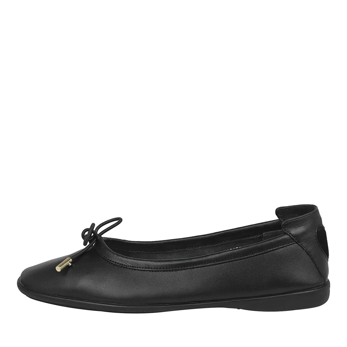 Klassische Ballerinas aus Leder mit Schleife