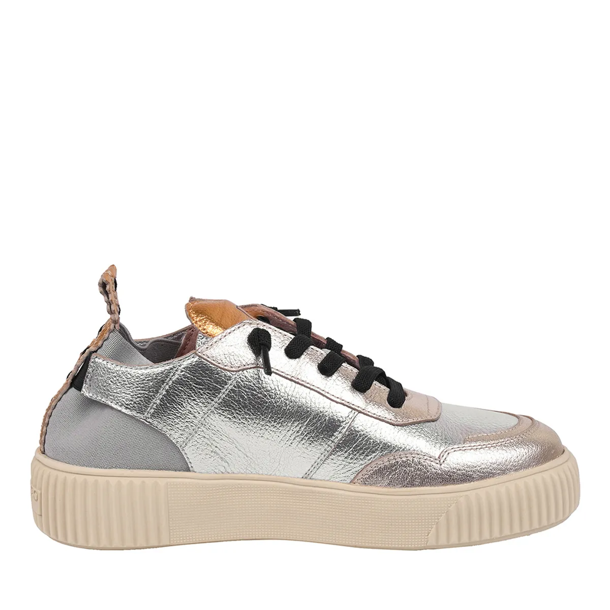 Metallic Silberner Low-Top Fashion Sneaker