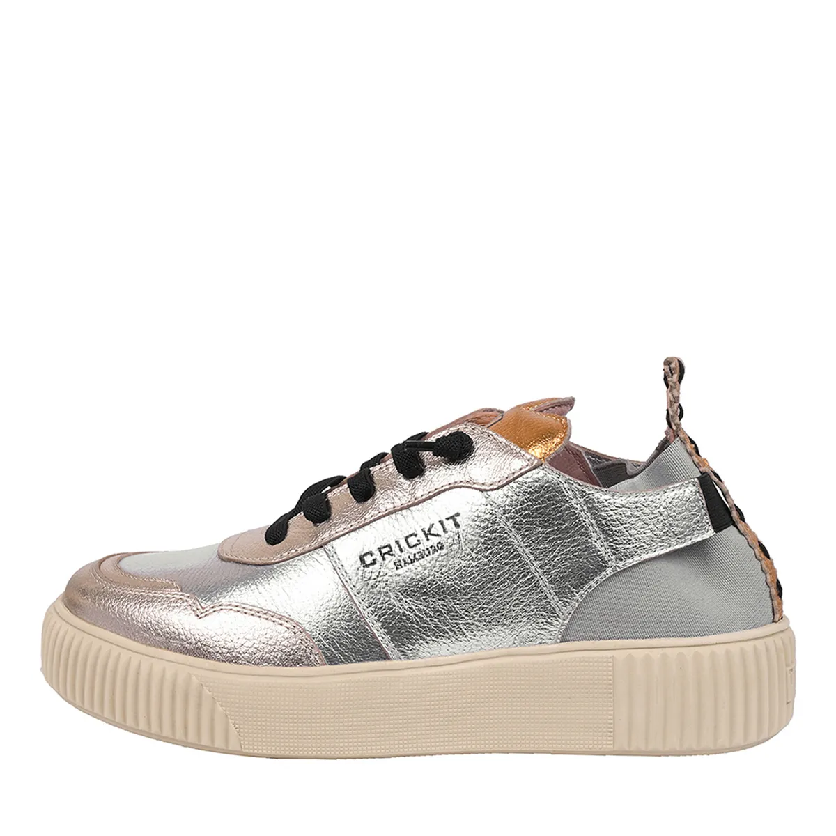 Metallic Silberner Low-Top Fashion Sneaker