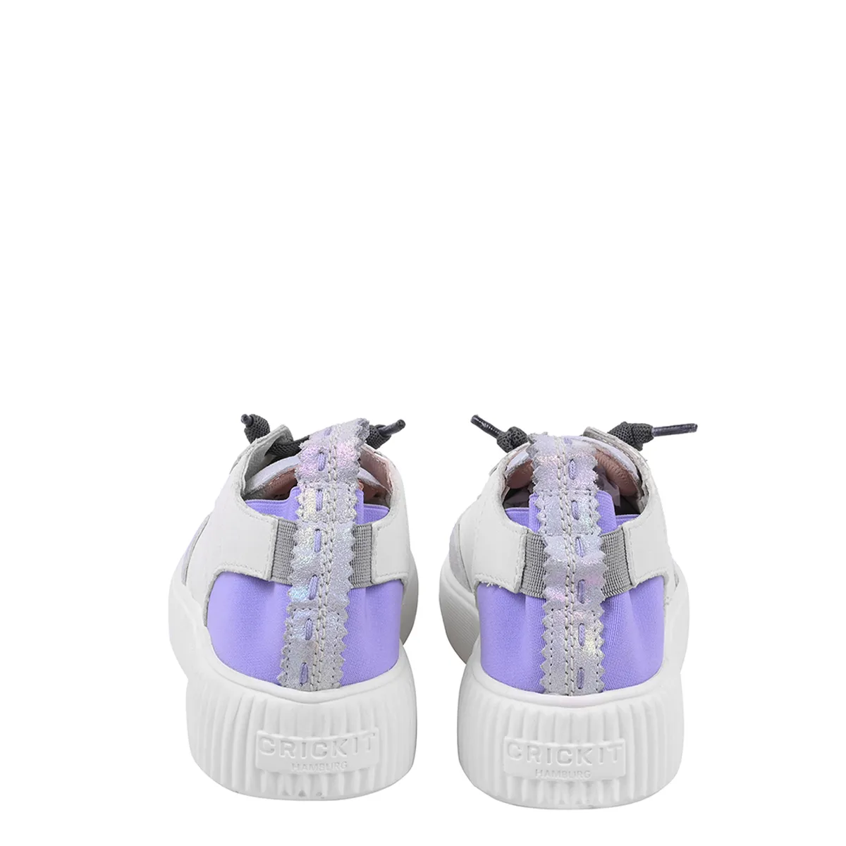 Leder-Sneaker mit lila Akzent