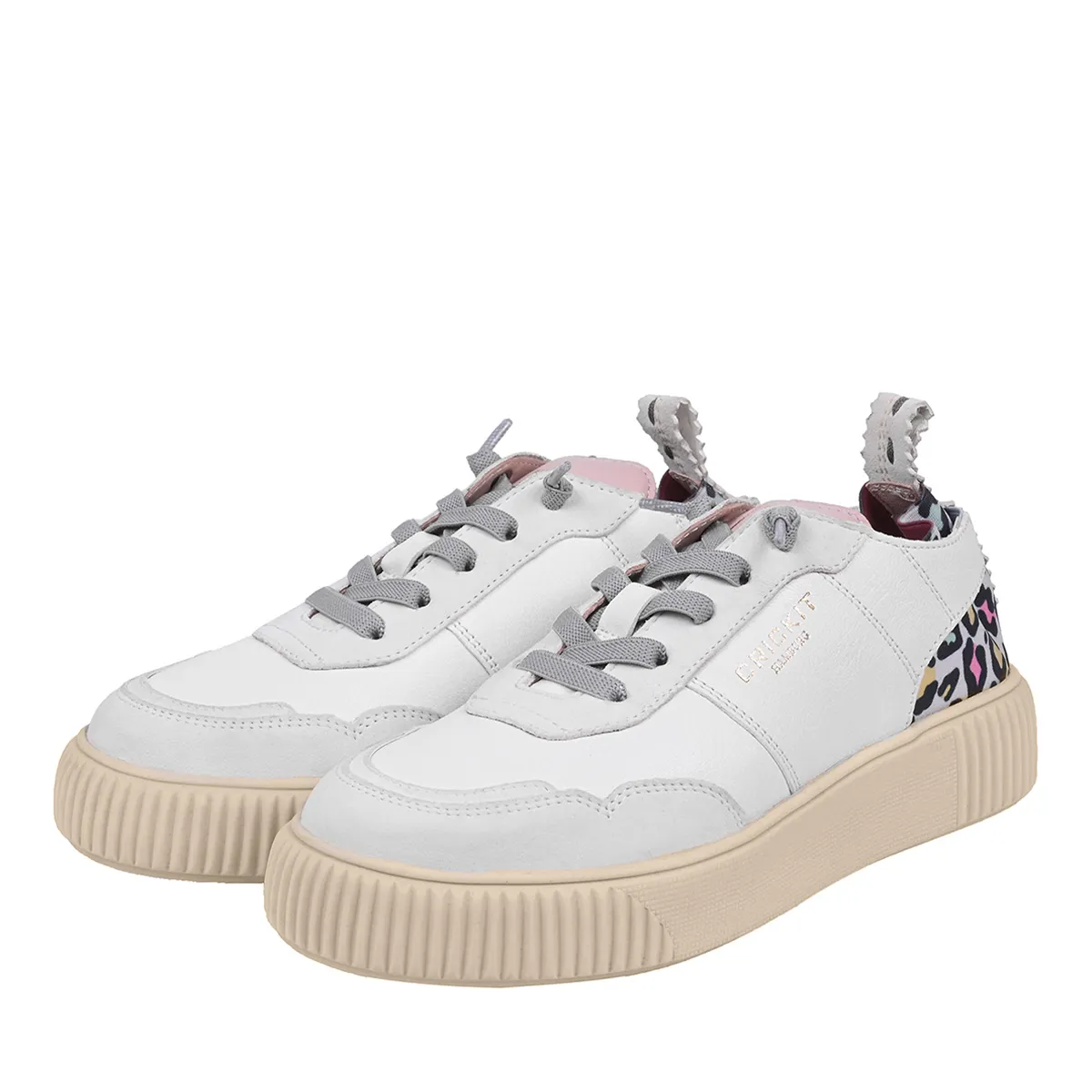 Weißer Leder-Low-Top-Fashion-Sneaker