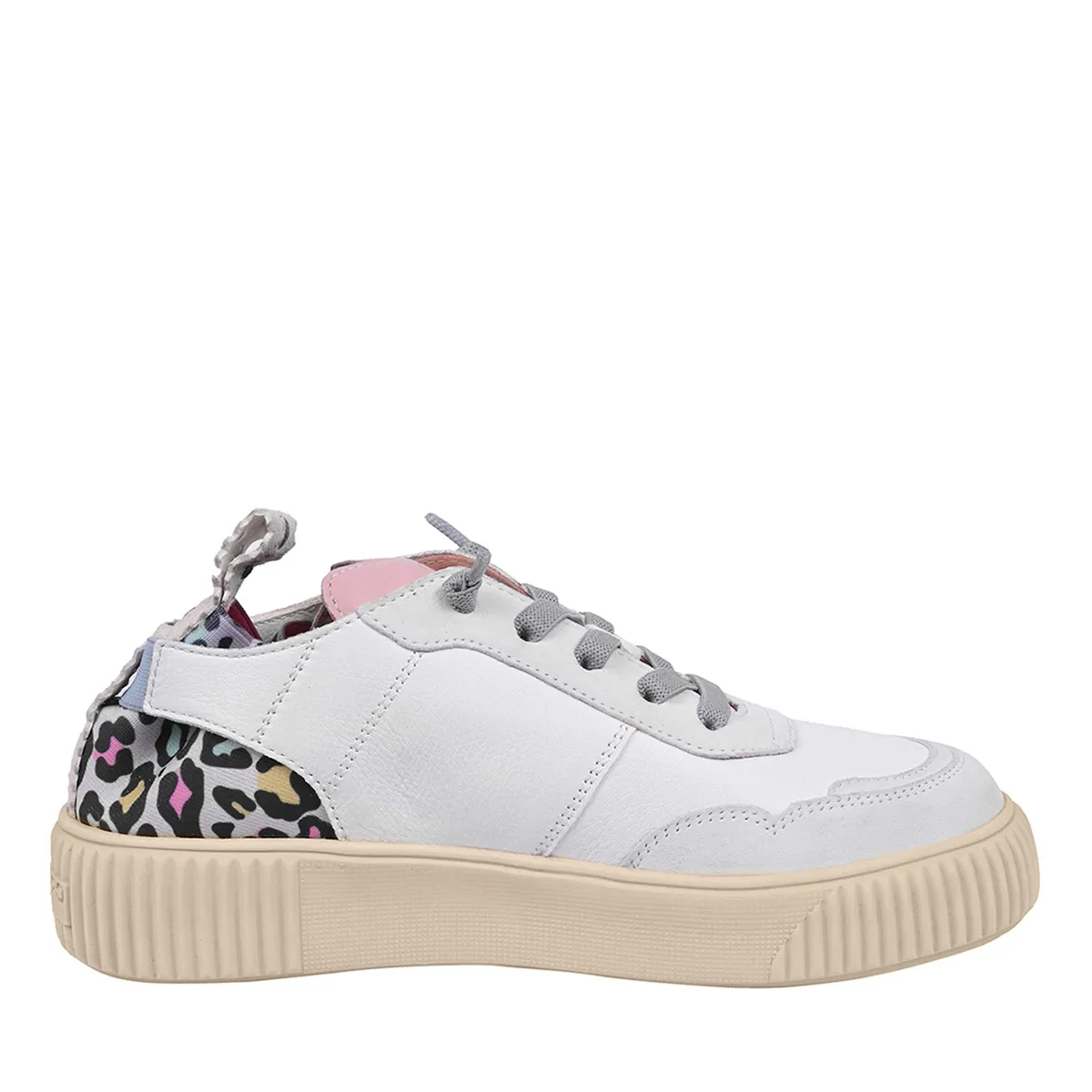 Weißer Leder-Low-Top-Fashion-Sneaker