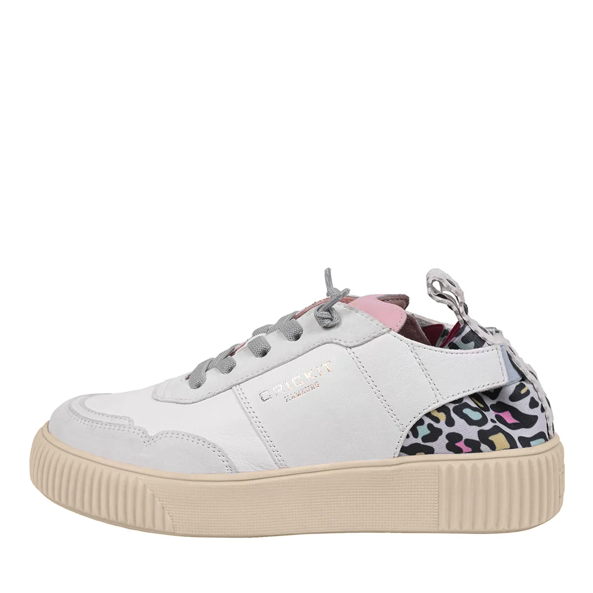 Weißer Leder-Low-Top-Fashion-Sneaker