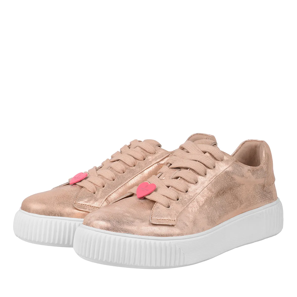 Metallic Leder Low-Top Sneaker