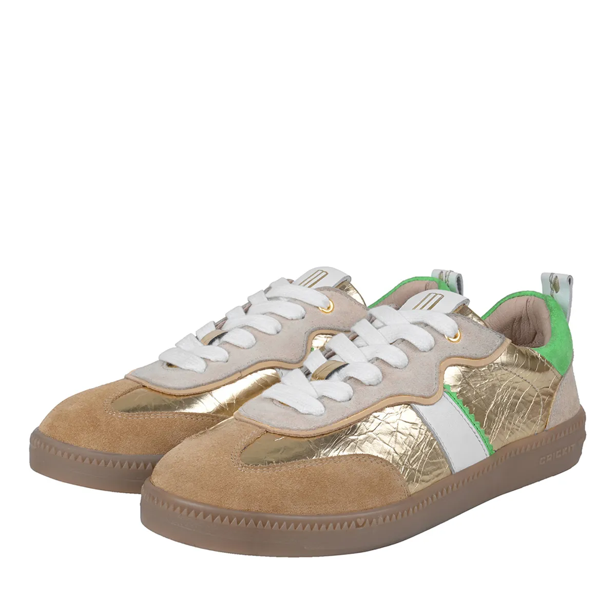 Goldener Retro-Sneaker aus Leder