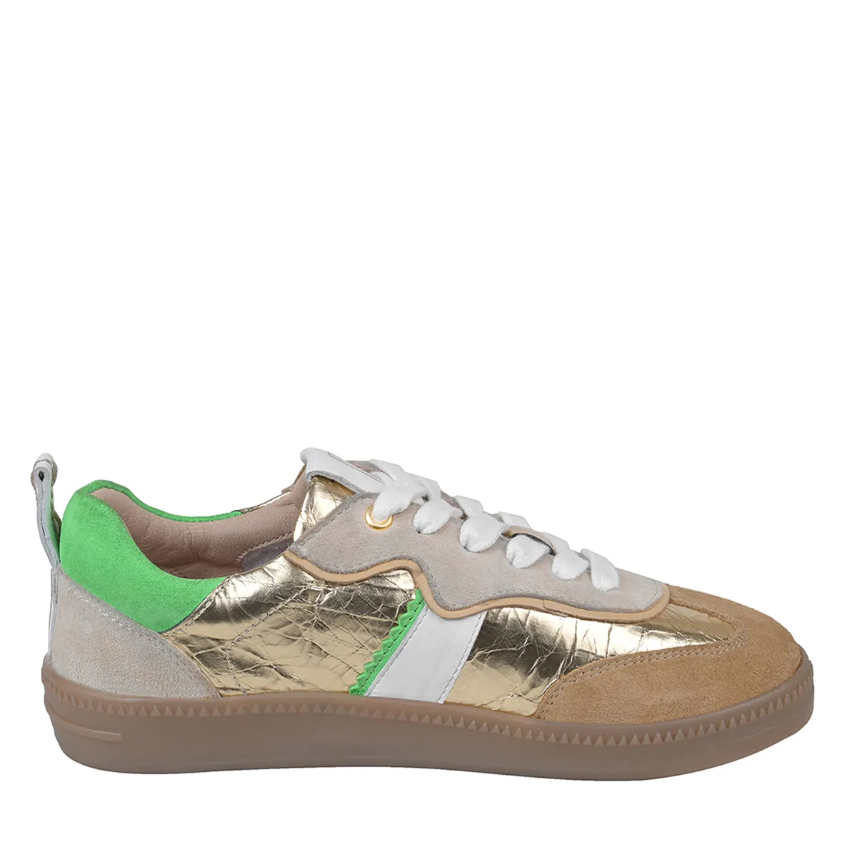 Goldener Retro-Sneaker aus Leder