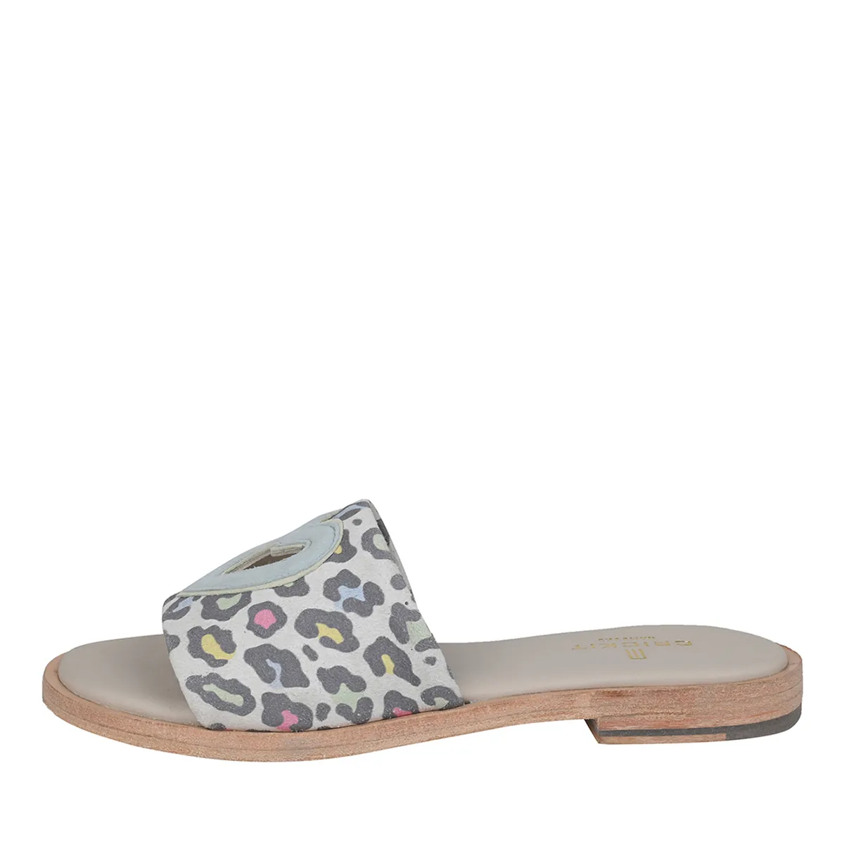 Sandale mit Leopardenmuster und Herzausschnitt