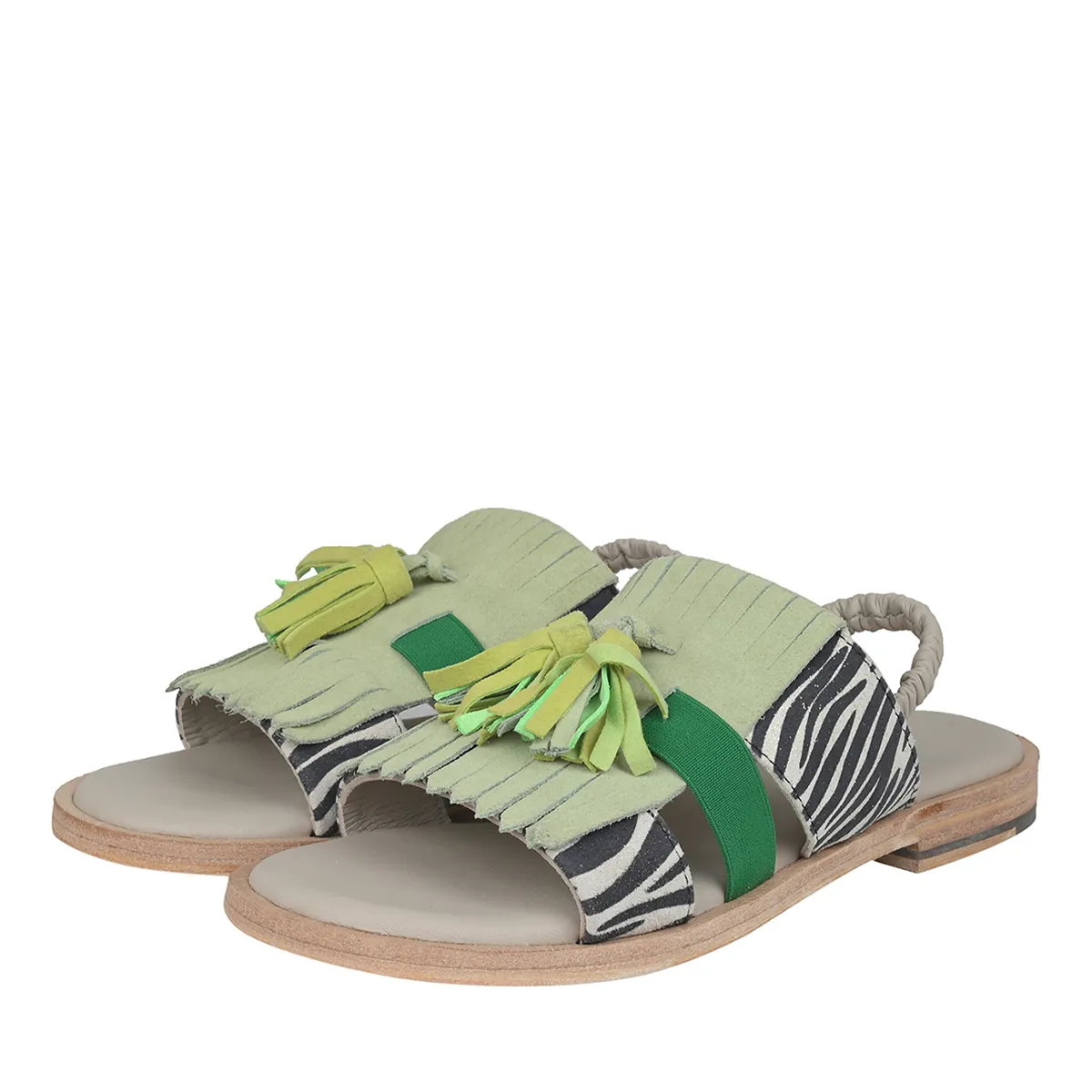 Sandaletten mit Quasten und Slingback
