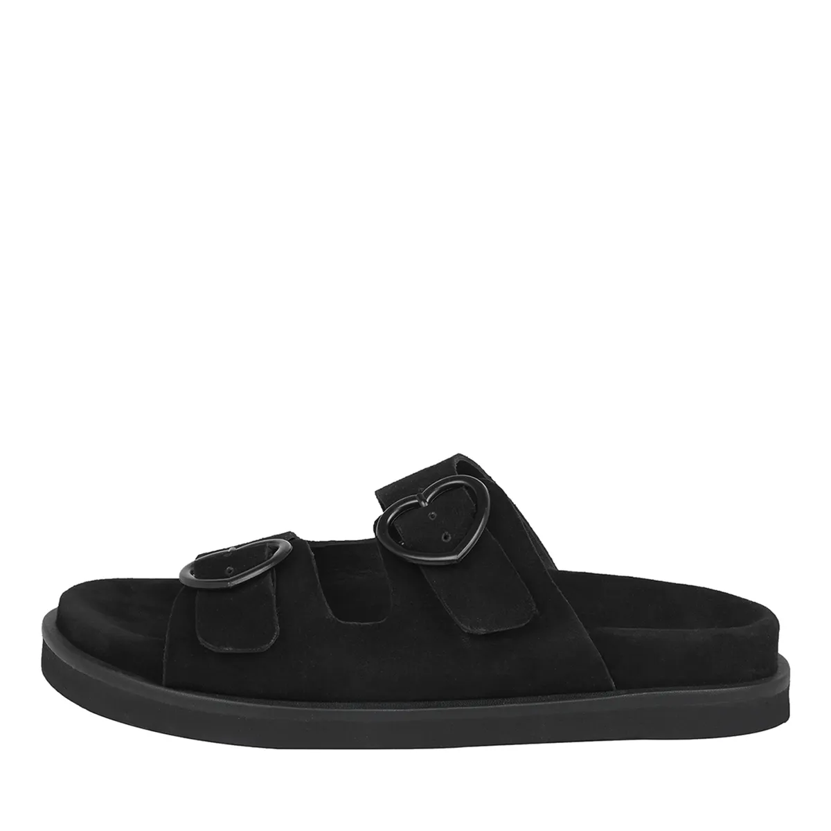 Sandalen mit Doppelriemen und Herzschnalle