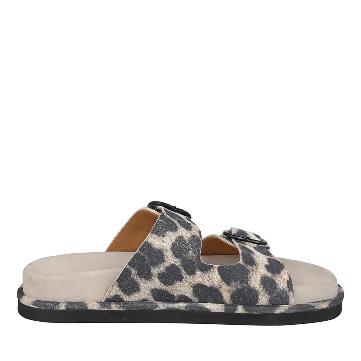 Doppelriemen Sandalen mit Leopardenmuster
