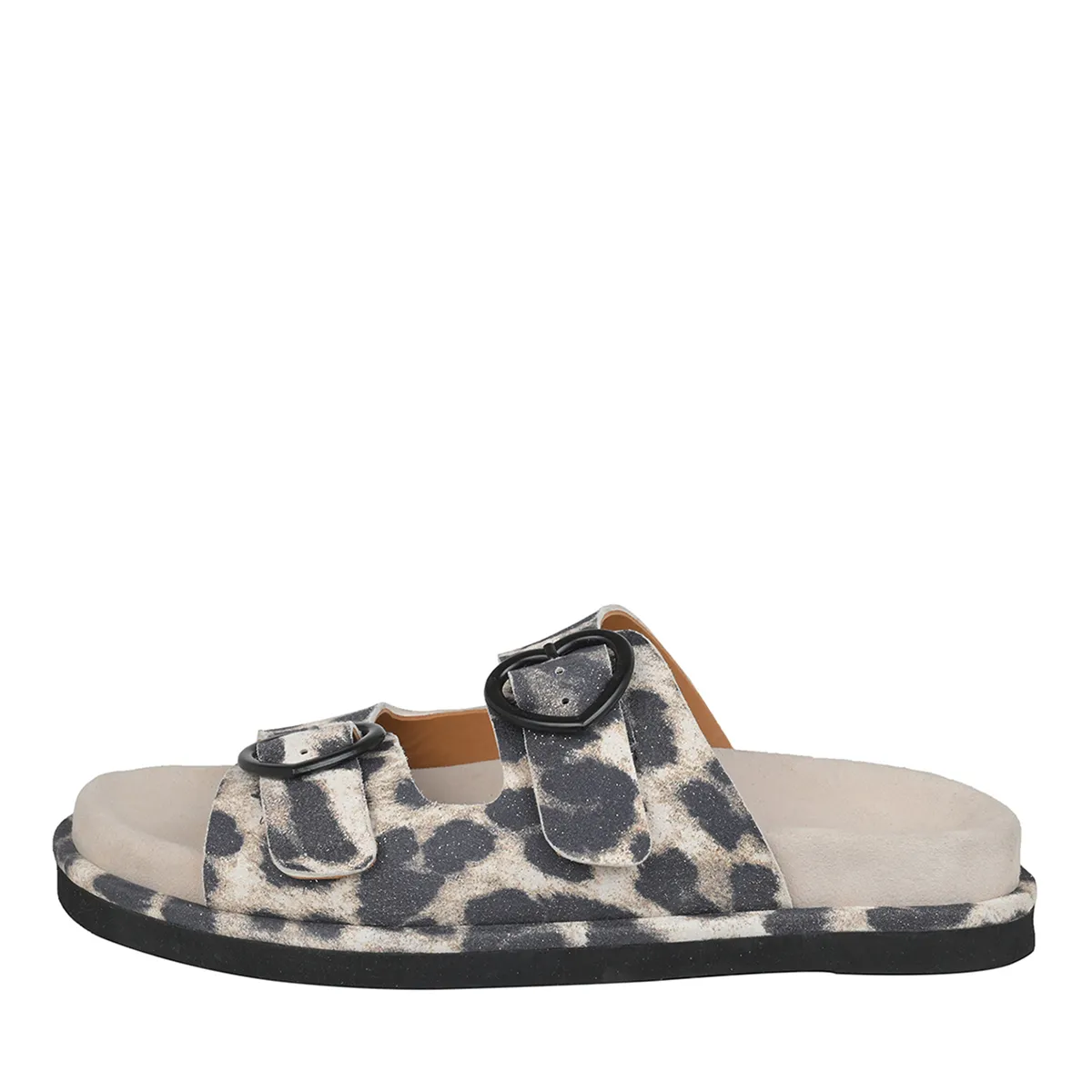 Doppelriemen Sandalen mit Leopardenmuster