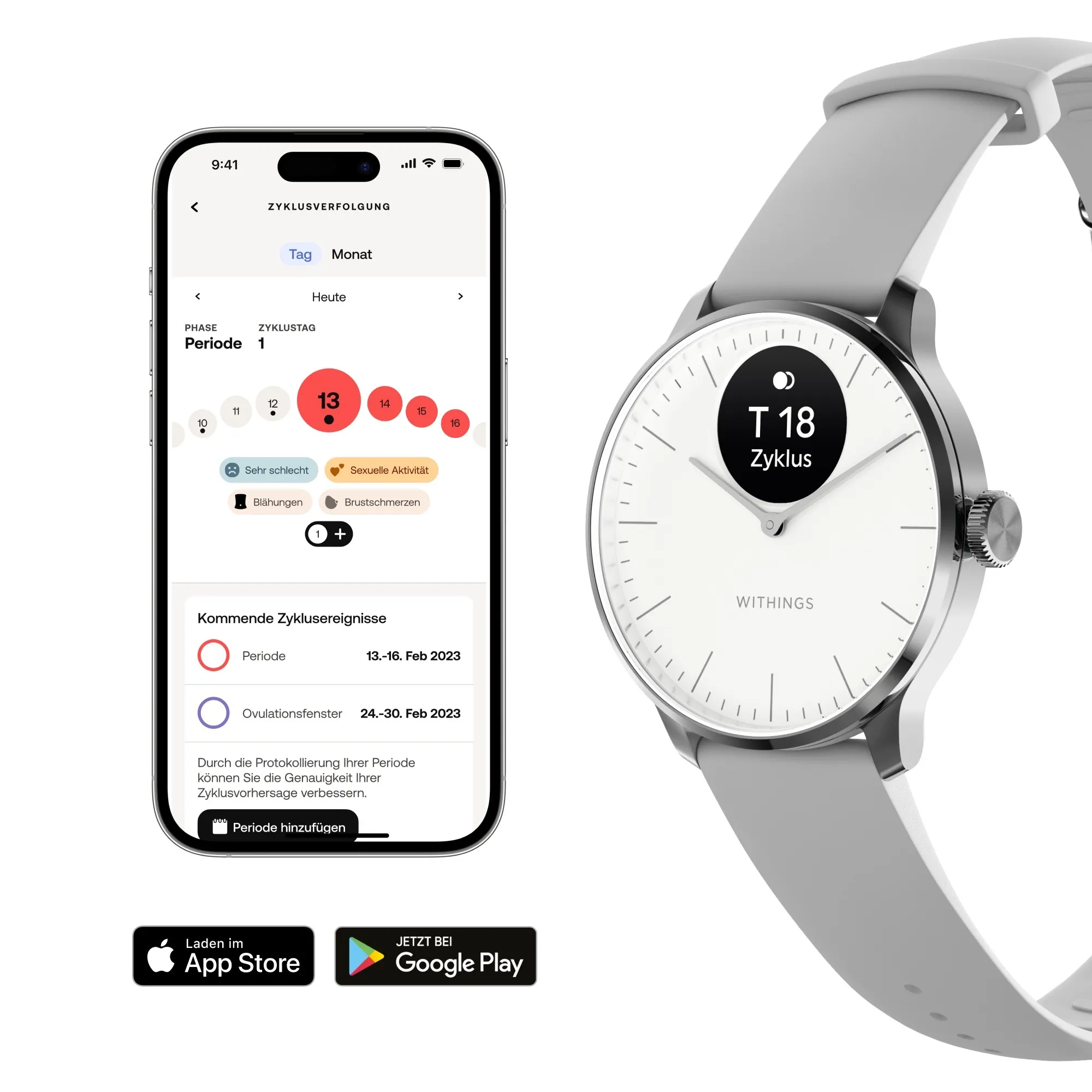 Hybride Smartwatch mit Gesundheitsüberwachung