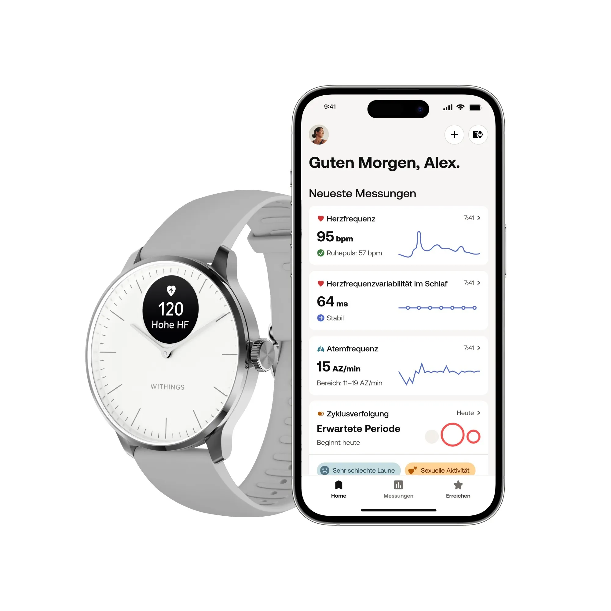 Hybride Smartwatch mit Gesundheitsüberwachung