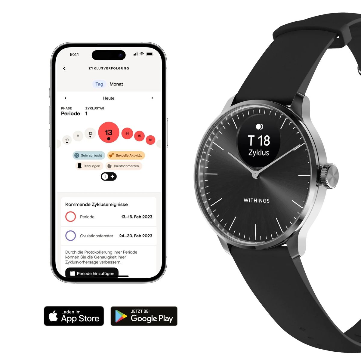 Schlichte Hybrid-Smartwatch mit Sensoren