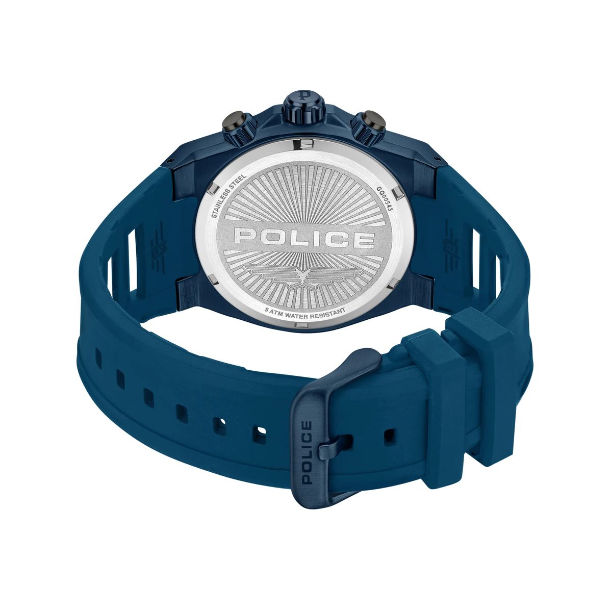 Blau Chronograph Uhr mit Kautschukband