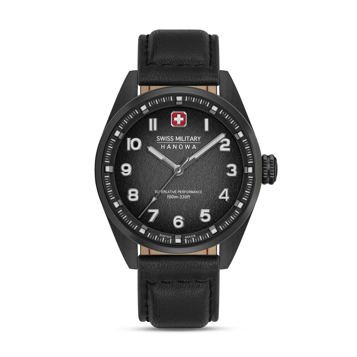 Schwarze Militäruhr für Herren