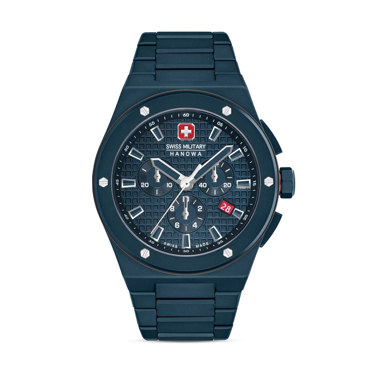 Blaue Keramik Chronograph Uhr