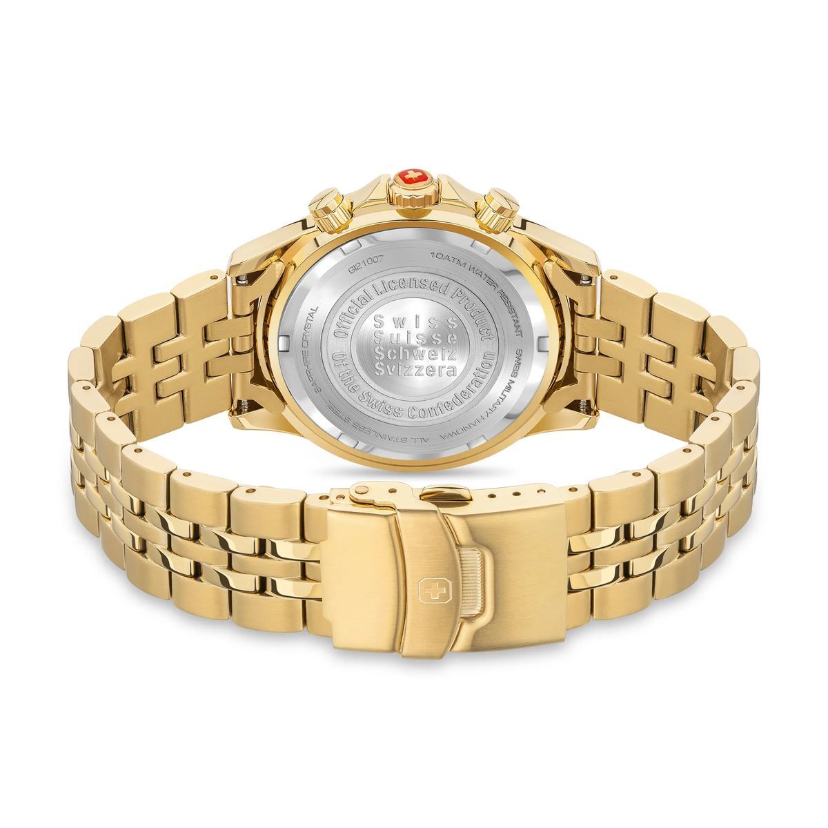 Goldene Chronographenuhr aus Edelstahl
