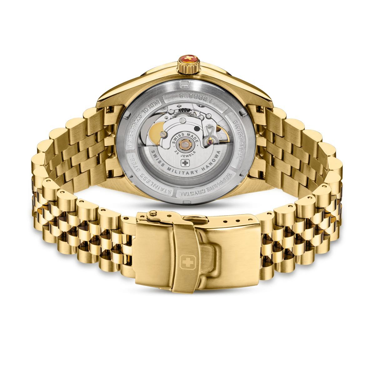 Goldene Schweizer Militär Automatikuhr
