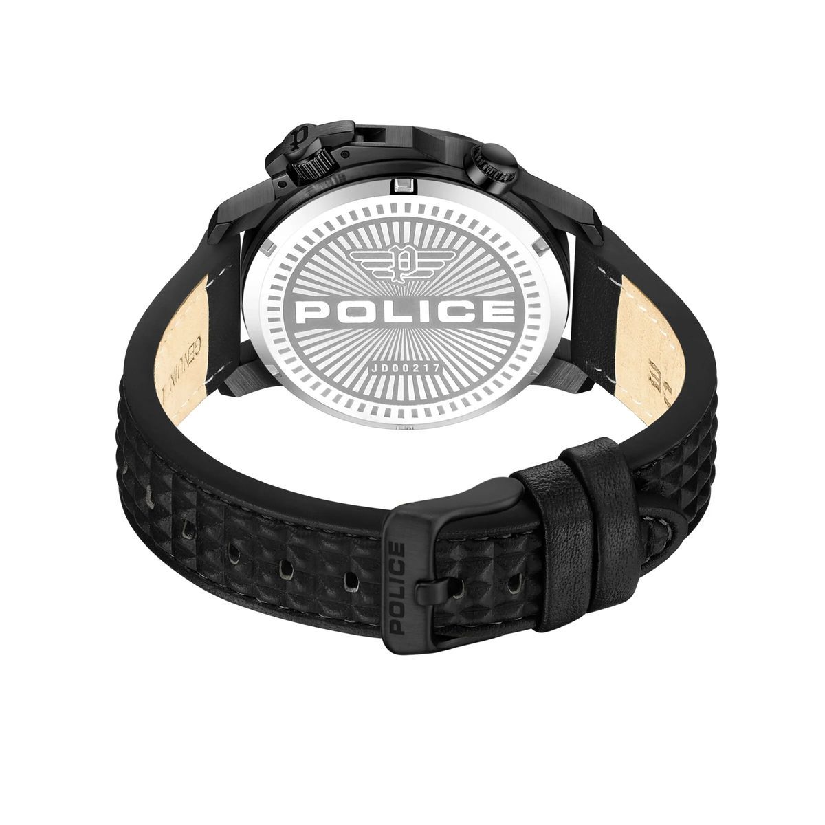 Moderne Herrenuhr mit Pyramidennieten, Schwarz