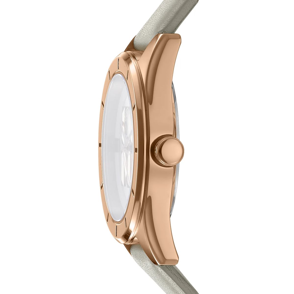 Minimalistische Logo-Uhr mit Lederarmband