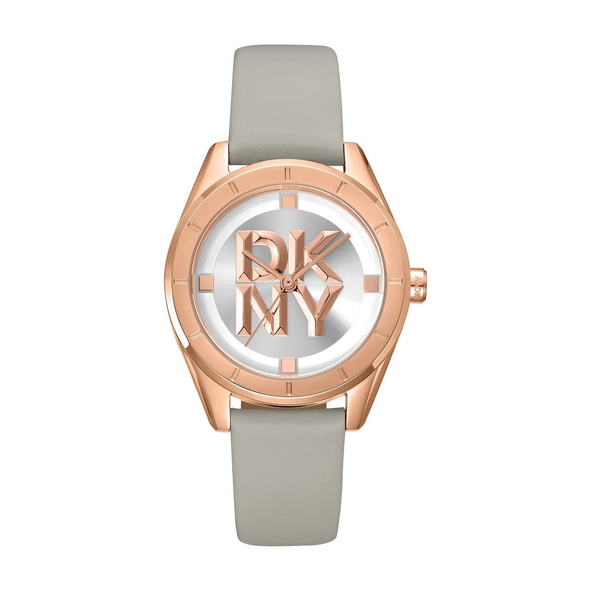 Minimalistische Logo-Uhr mit Lederarmband