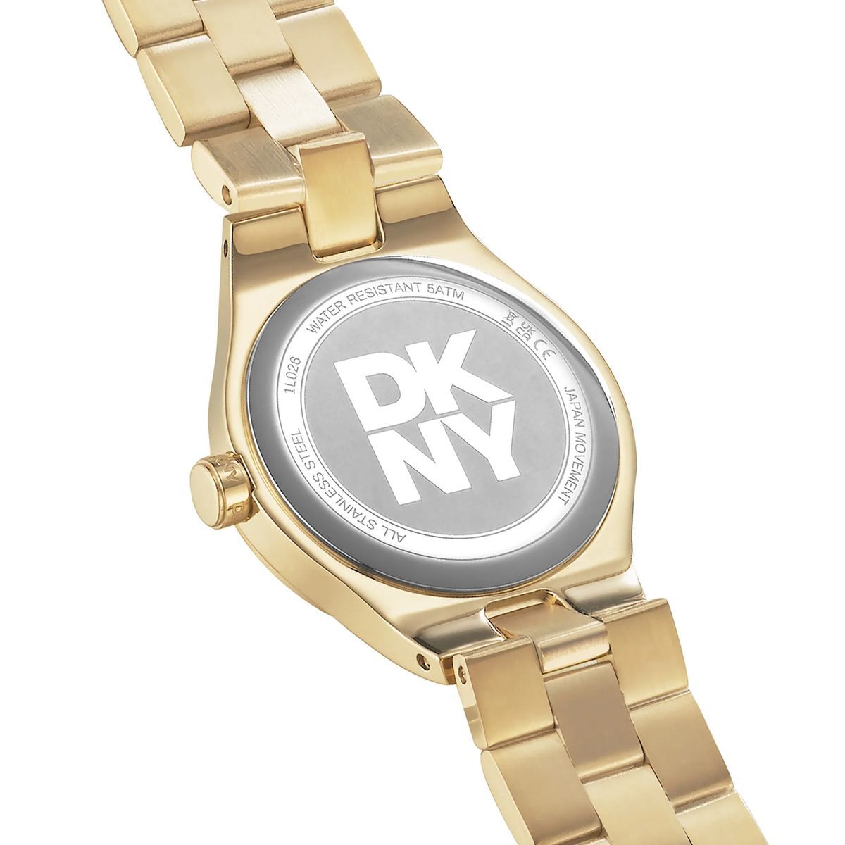 Goldfarbene, minimalistische Analog-Uhr