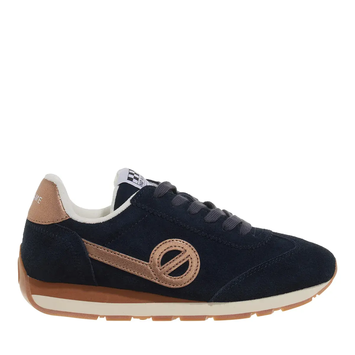 Damen Marineblaues Wildleder Retro Laufschuh
