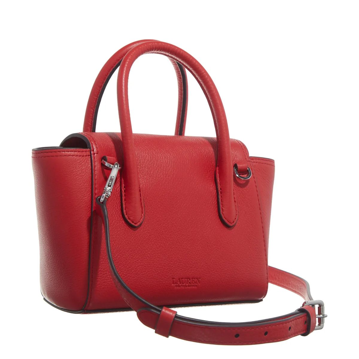 Strukturierte Ledertasche mit Griff