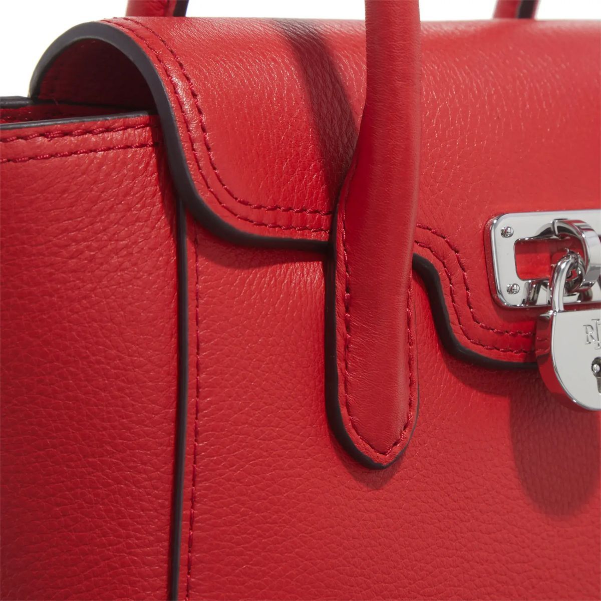 Strukturierte Ledertasche mit Griff
