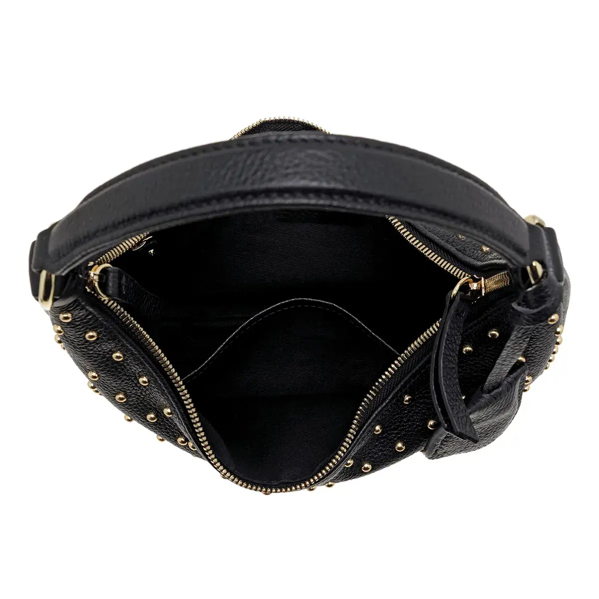 Hobo-Tasche aus Leder mit Nieten