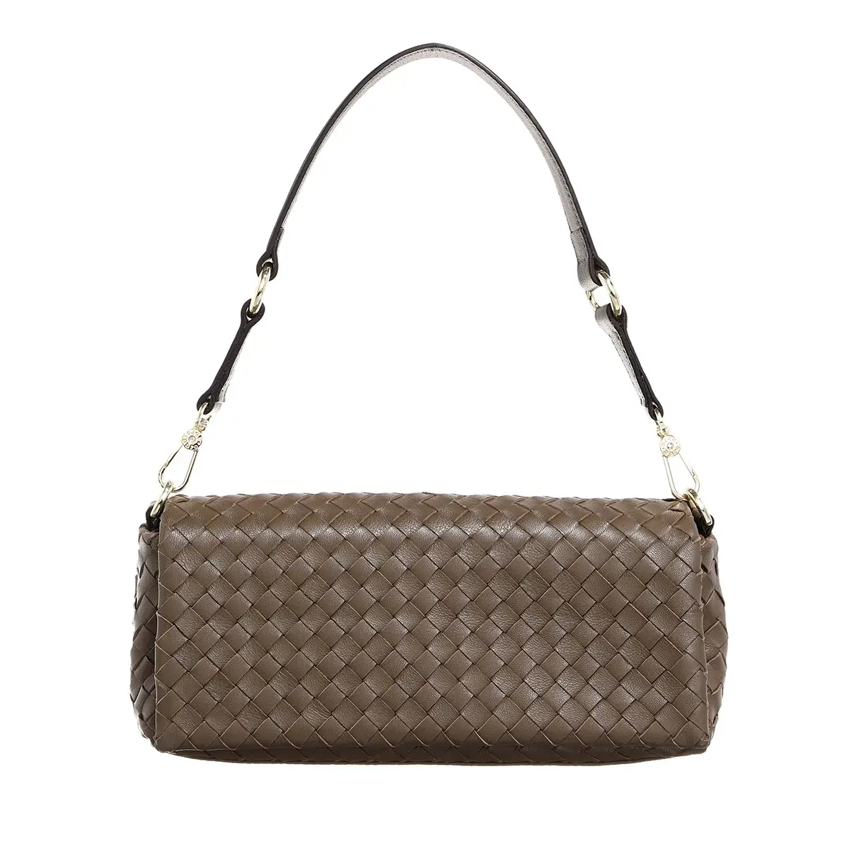 Gewebte Schultertasche aus Leder