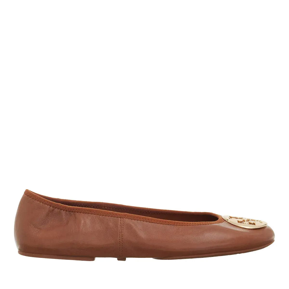 Klassische Leder Ballerinas mit Logo