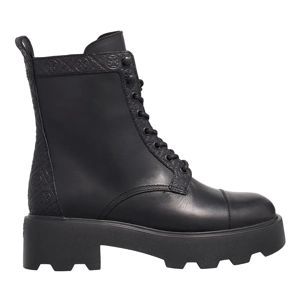 T Monogram Lug Leder-Stiefeletten
