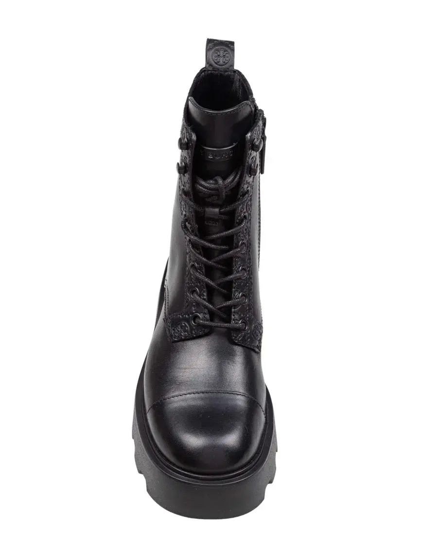 T Monogram Lug Leder-Stiefeletten