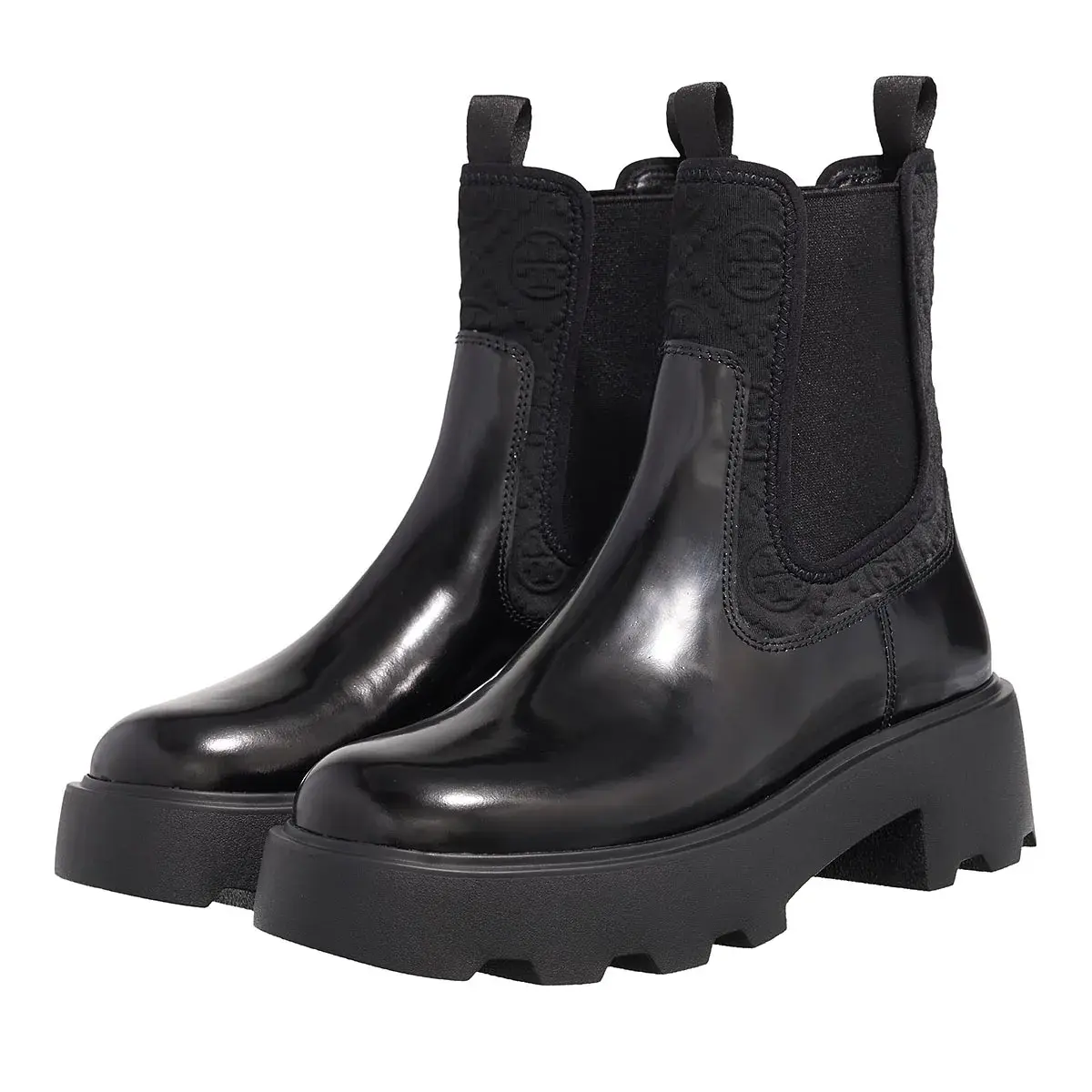 Schwarze Chelsea Boots mit Profilsohle