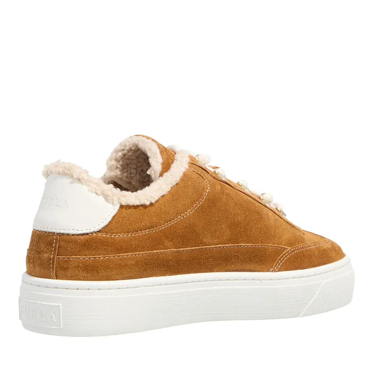 Niedrige Sneaker aus Wildleder mit Shearling