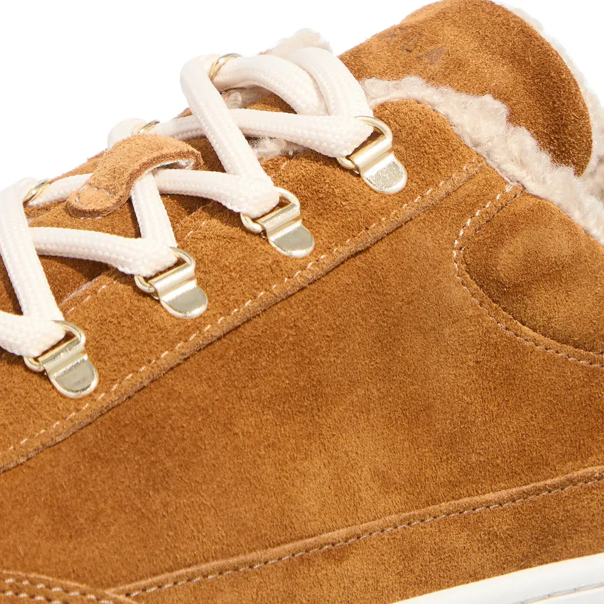Niedrige Sneaker aus Wildleder mit Shearling