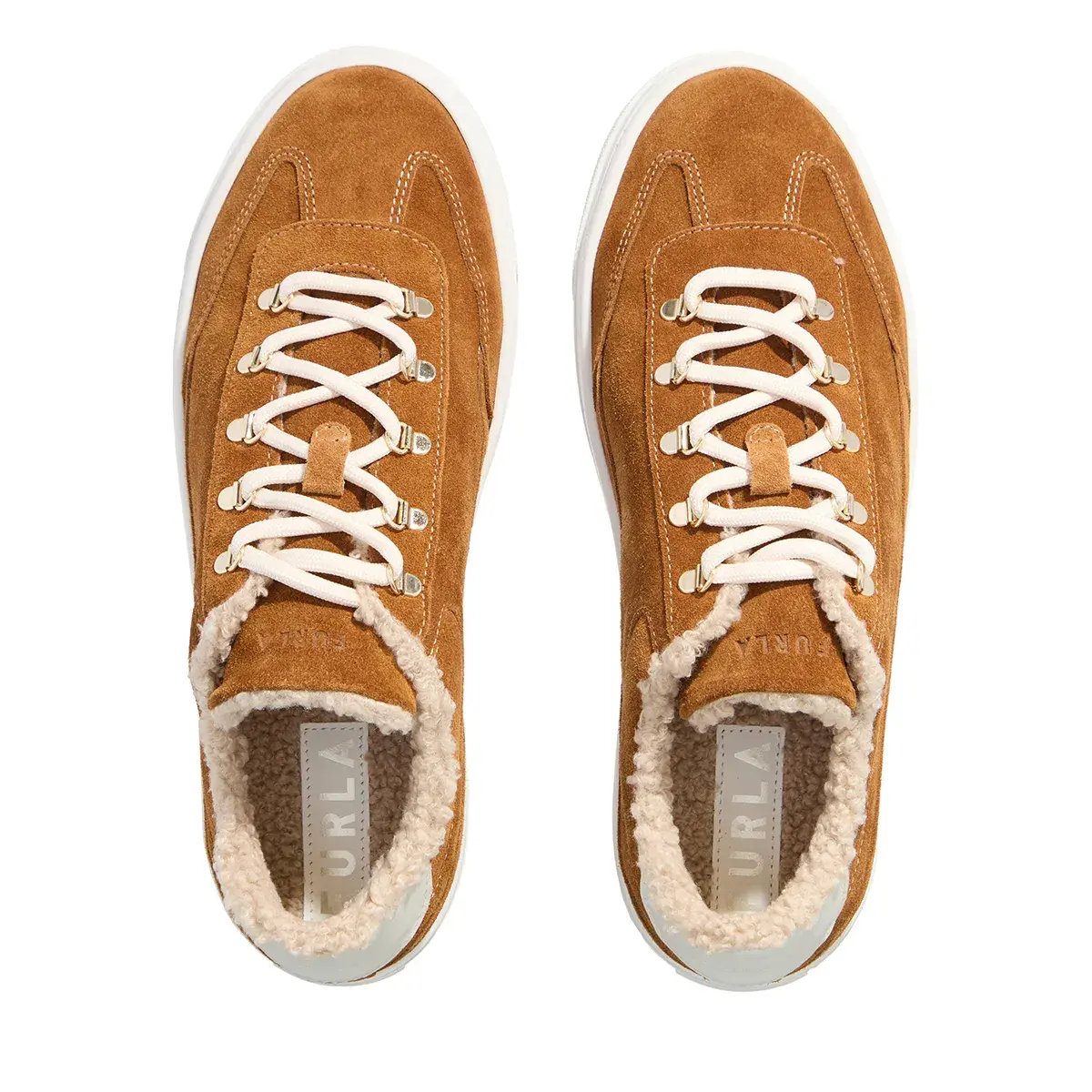Niedrige Sneaker aus Wildleder mit Shearling